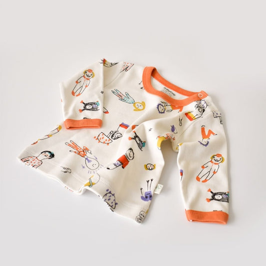 WORLD BABIES Set Pantalone e Maglietta in 100% cotone organico