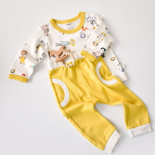 WORLD BABIES Set Pantalone e Maglietta in 100% cotone organico