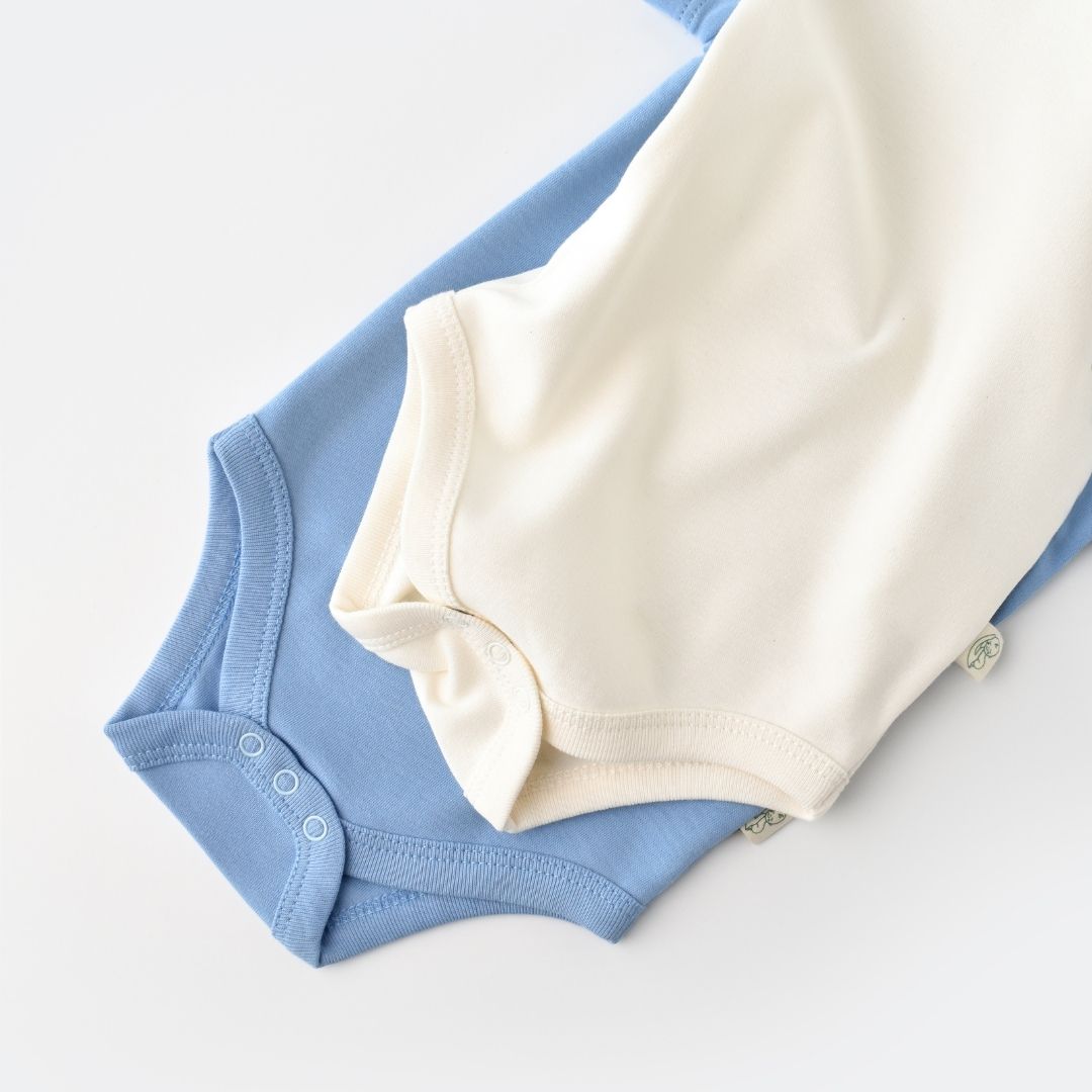 INTERLOK Pack of 2 Short-sleeved bodysuits in 100% organic cotton