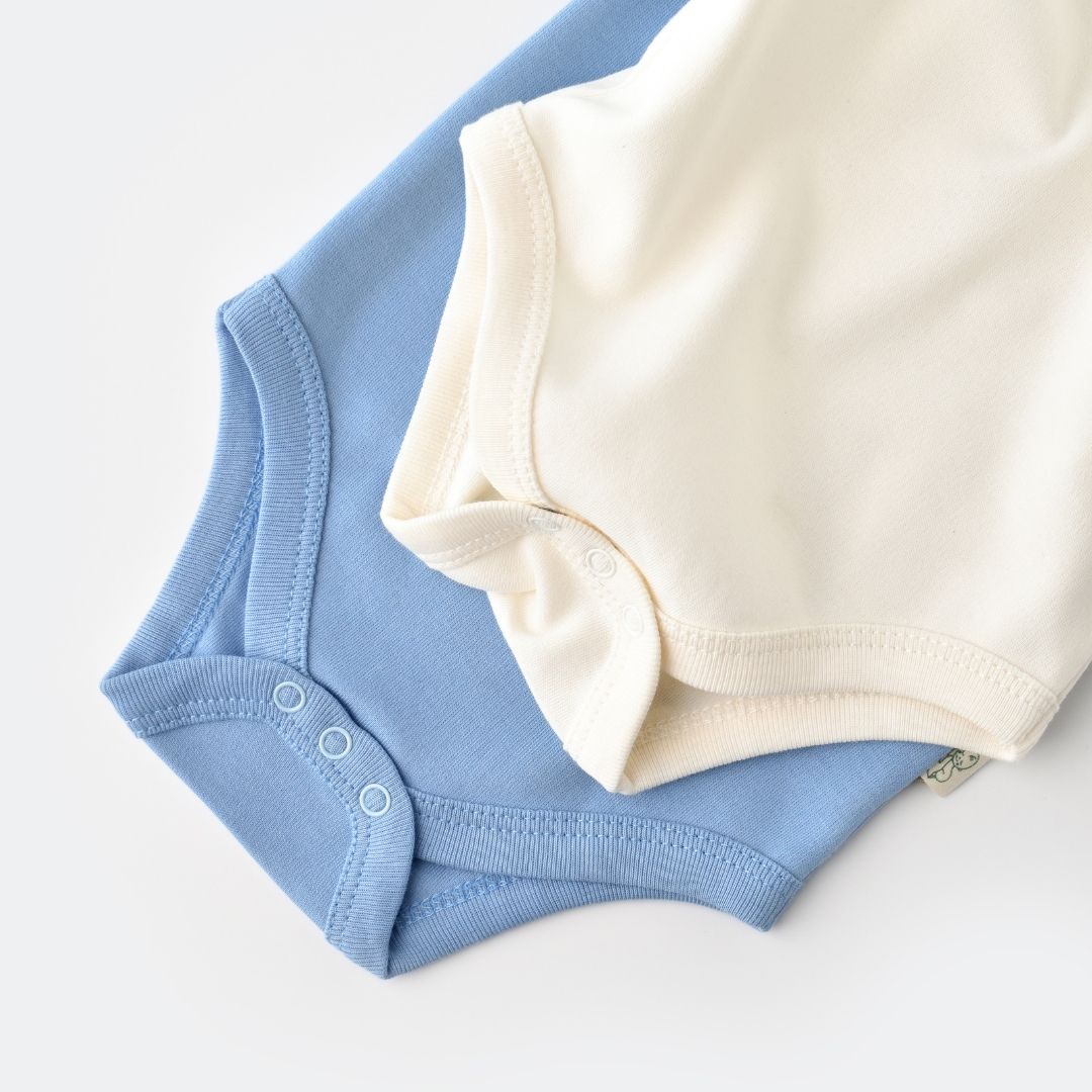 INTERLOK Pack of 2 Short-sleeved bodysuits in 100% organic cotton