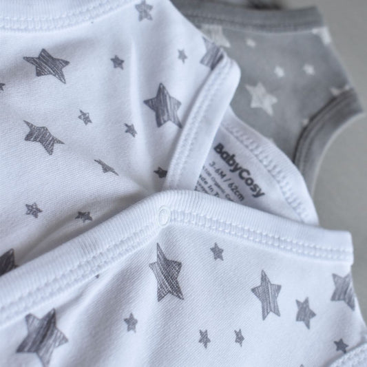 STAR SET da 2 Gilet per neonato in 100% cotone organico