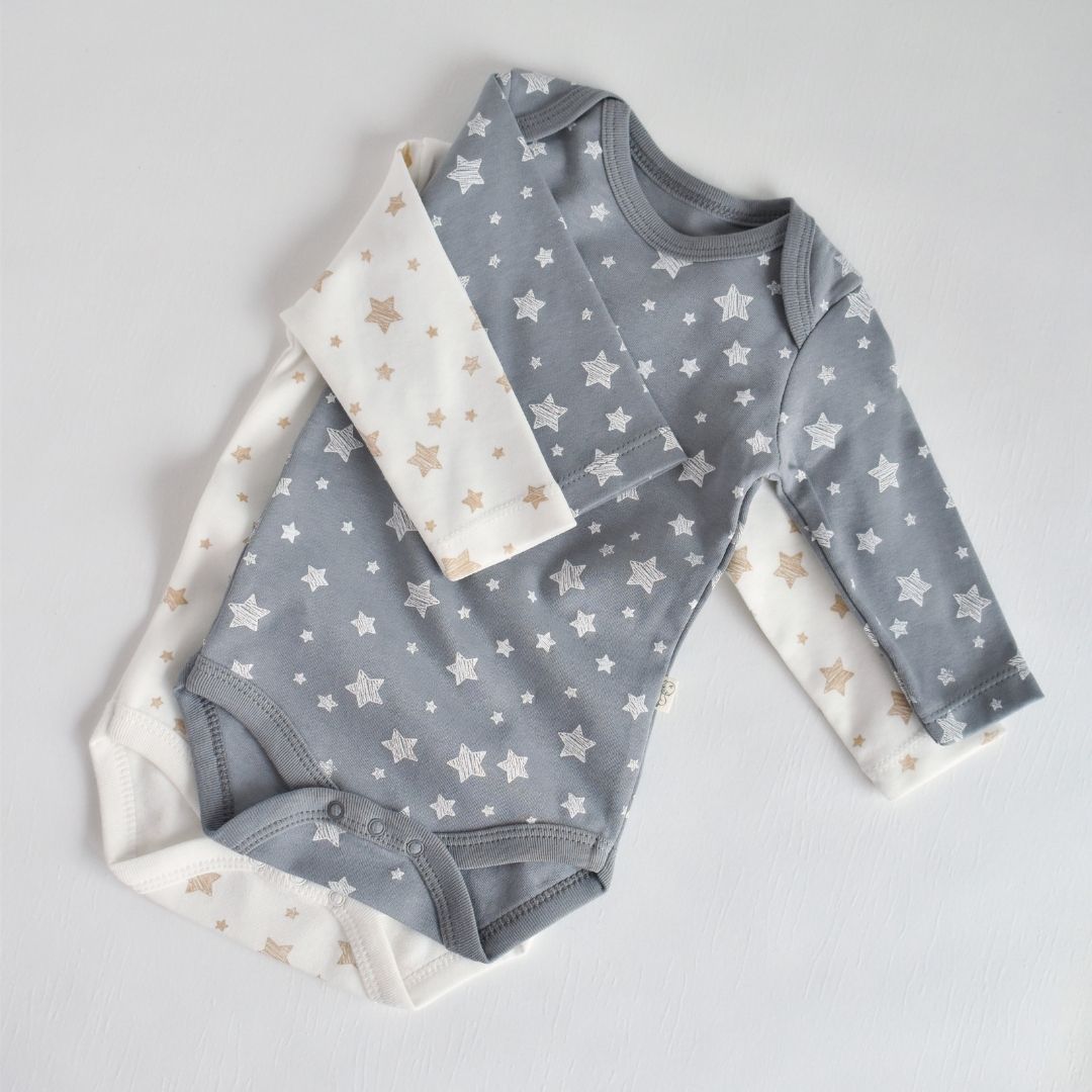 STAR Lot de 2 bodies manches longues 100% coton bio