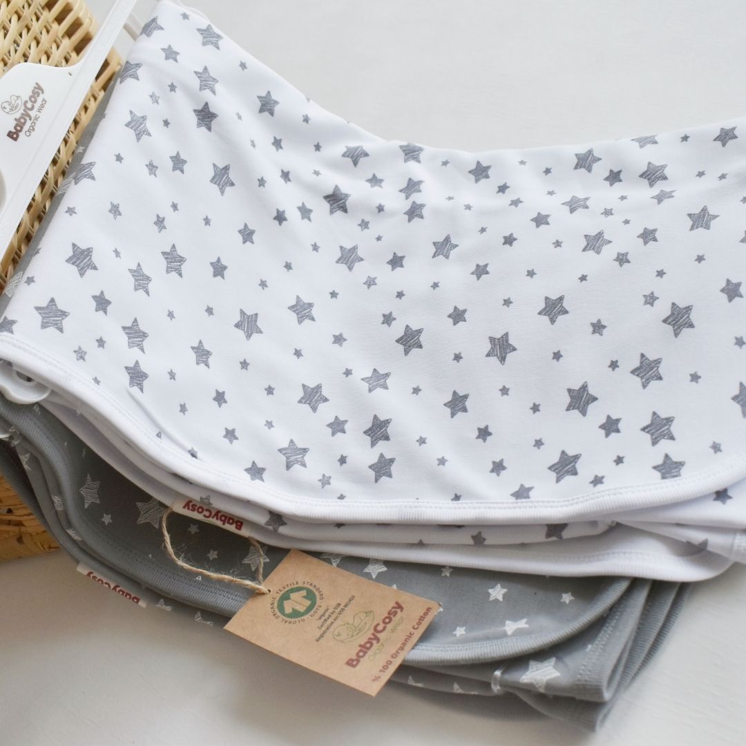 STAR SET da 2 coperte per neonato in 100% cotone organico