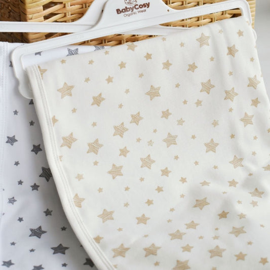 STAR SET da 2 coperte per neonato in 100% cotone organico